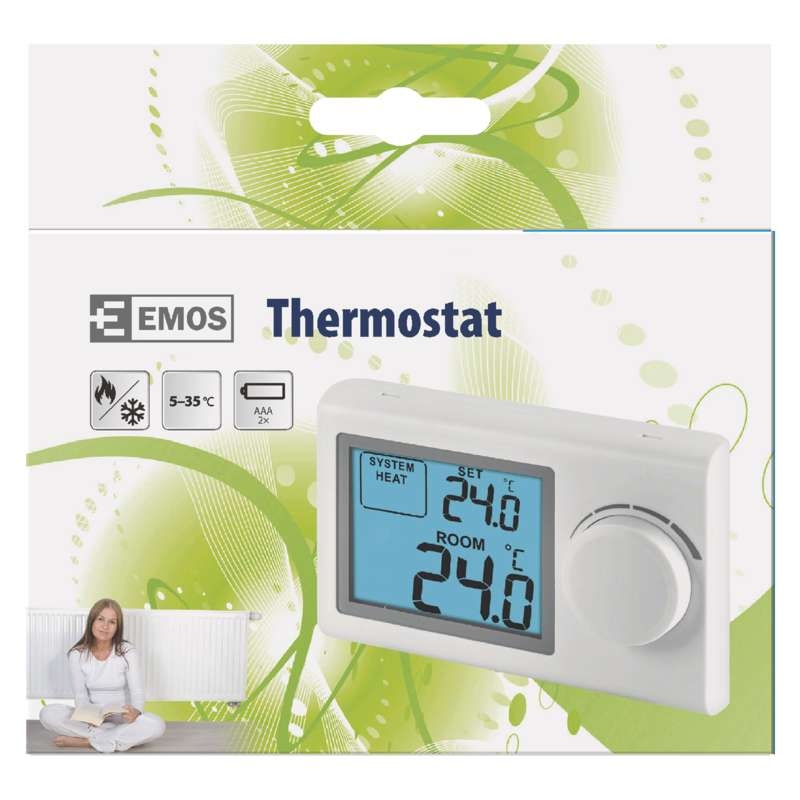 Izbový termostat EMOS drôtový P5604, manuálne ovládanie