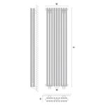 Dizajnový radiátor vertikal CEZAR AD2, 1800 x 400, 1171W GR
