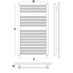 Dizajnový radiátor kúpeľňový ANGU AAN, 1350 x 550, 674W