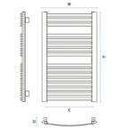 Dizajnový radiátor kúpeľňový ZENITHW AZ-W 1200 x 600, 621W