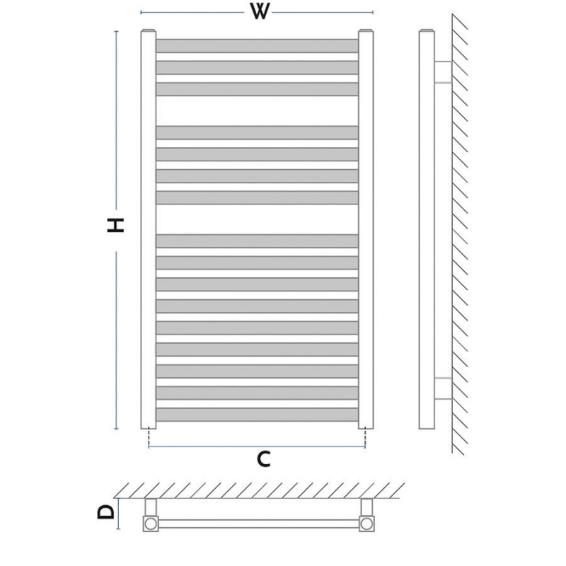 Dizajnový radiátor kúpeľňový ANGU AAN, 1150 x 550, 574W