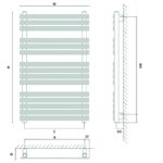 Kúpeľňový radiátor CAREX ACA, 1300 x 500