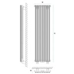 Dizajnový radiátor kúpeľňový vertikal CEZAR AD1, 1800 x 550, 1046W GR