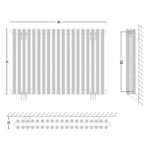 Dizajnový radiátor horizontálny CEZAR AF2, 450 x 1750, 1564W