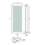 Dizajnový, vertikal radiátor GERONA AG, 1800 x 400, 730W