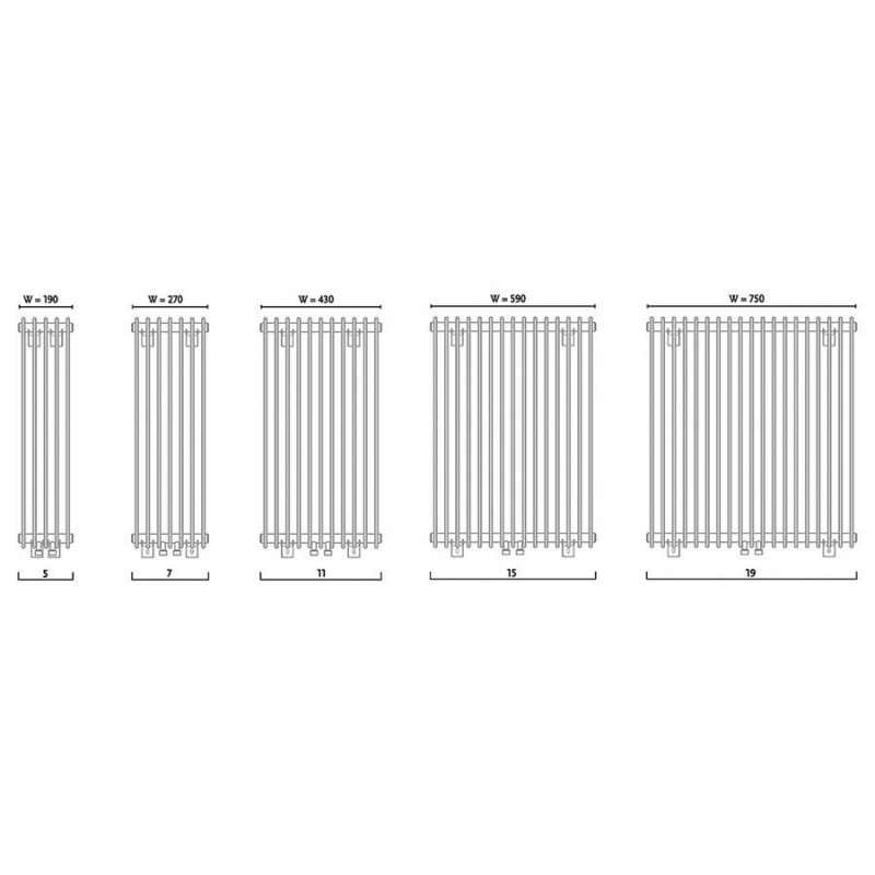 Dizajnový radiátor IBERIS V AIB V, 1000 x 200, 327W