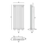 Dizajnový radiátor IBERIS V AIB V, 1000 x 300, 448W