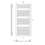 Dizajnový radiátor kúpeľňový NADIR DR AD-DR, 1200 x 650, 674W