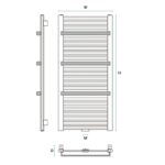 Dizajnový radiátor kúpeľňový NADIR DR/P AD-DR/P, 1200 x 550, 572W
