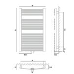 Dizajnový radiátor kúpeľňový NADIRW AD-W, 1400 x 550, 712W
