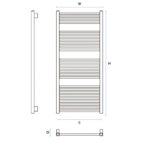 Dizajnový radiátor kúpeľňový RECTA ARE 950 x 450, 394W