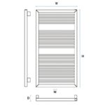 Dizajnový radiátor kúpeľňový RECTA R ARE/R 1750 x 550, 927W