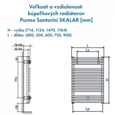 Kúpeľňový radiátor SKALAR – SANTORINI  714 x 600