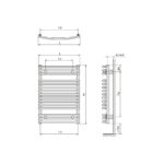 Kúpeľňový rebríkový radiátor ARGUS - SANTORINI C 1134 x 750, oblý, SAC1107