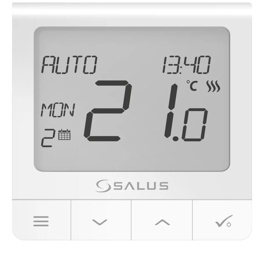 SALUS ultratenký programovateľný termostat podomietkový, so snímačom vlhkosti, SQ610